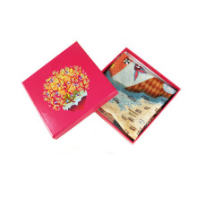 Caja de cartón plegable de papel personalizado para bufanda, maquillaje, regalo, cinturón